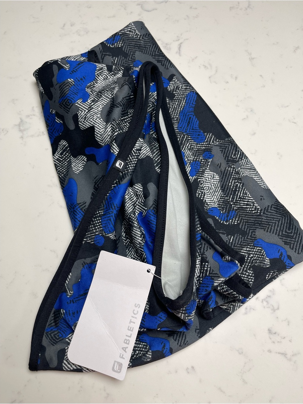 Fabletics Eclipse Blue & Gray Camouflage Infinity Scarf NWT